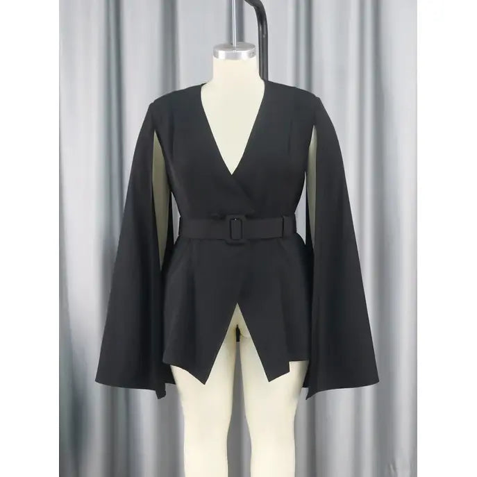 Black ONTINVA Business Formal Luxury Plus Size Blazers Ladies Women