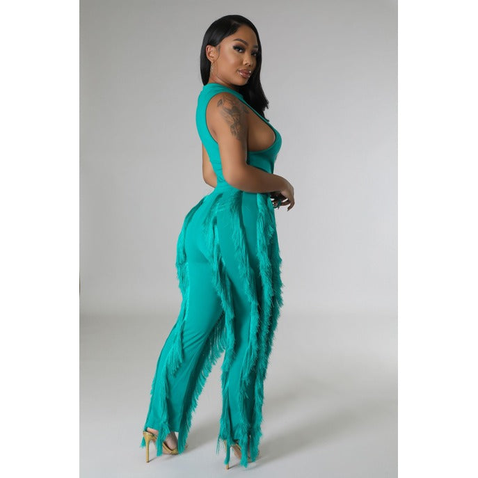 Tiaesha Bodysuit Pant Set Emerald