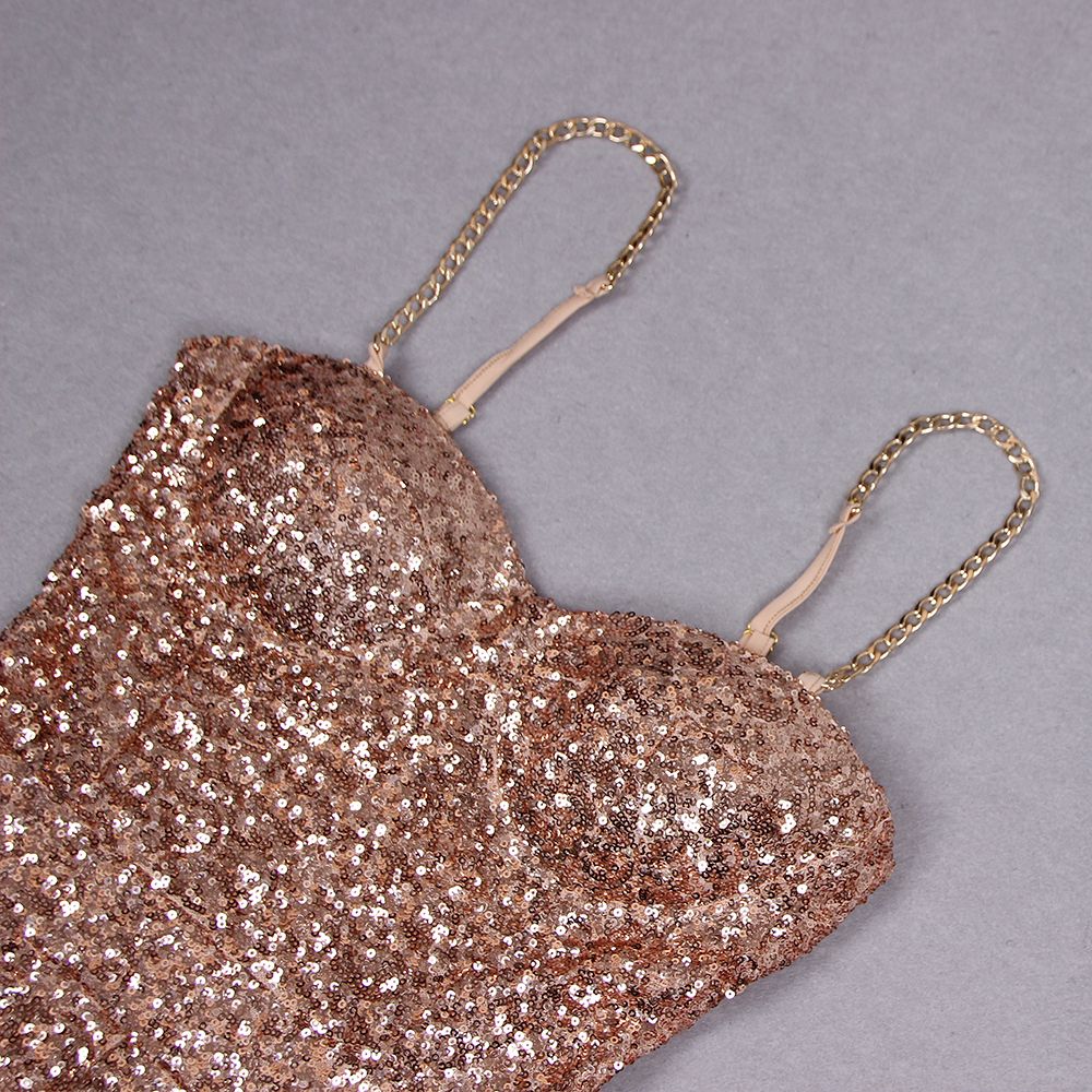 High Quality Gold Shining Sequins Spaghetti Strap Flare Pants Jumpsuit Fashion's Sexy Woman Party Outfit Cocktail Party Vestido