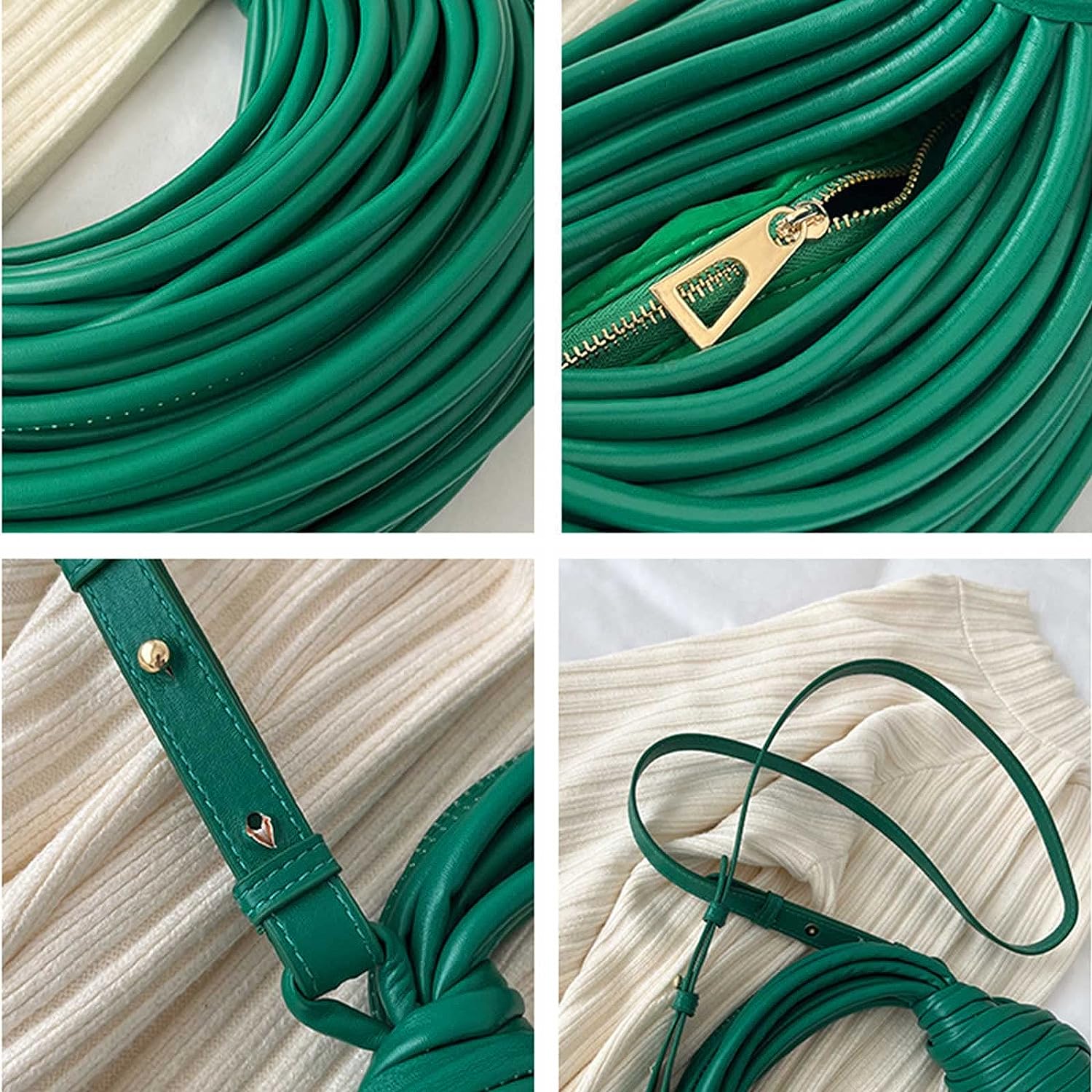 Women Leather Knotted Strappy Bag