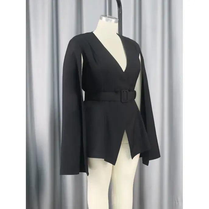 Black ONTINVA Business Formal Luxury Plus Size Blazers Ladies Women