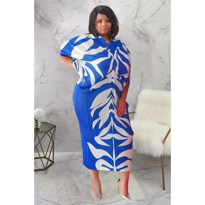 Plus Free Size Multi Color Midi Dress