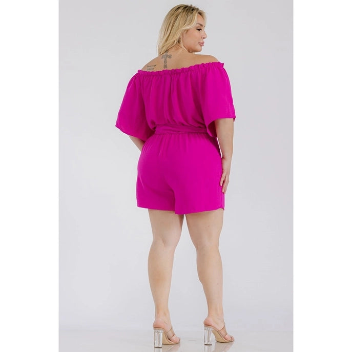 Plus Size Off the Shoulder Romper