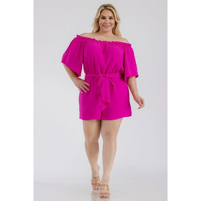 Plus Size Off the Shoulder Romper