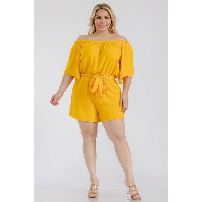 Plus Size Off the Shoulder Romper