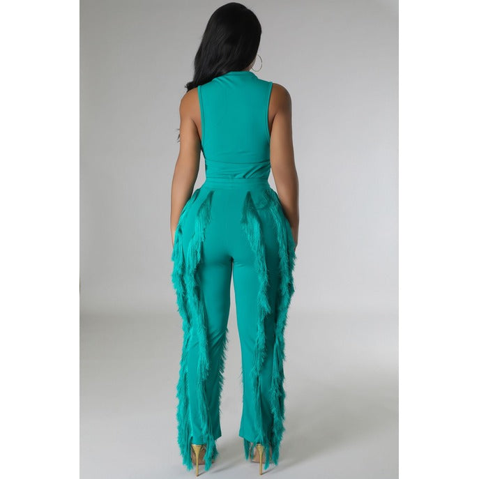 Tiaesha Bodysuit Pant Set Emerald