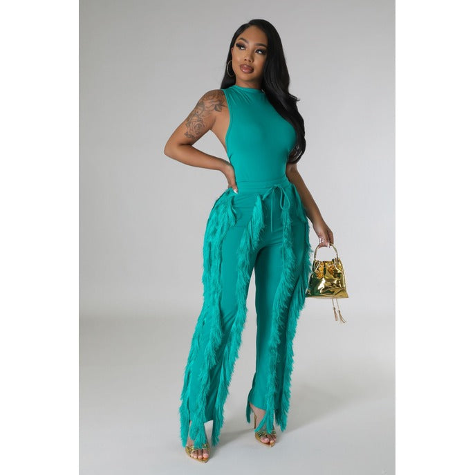 Tiaesha Bodysuit Pant Set Emerald